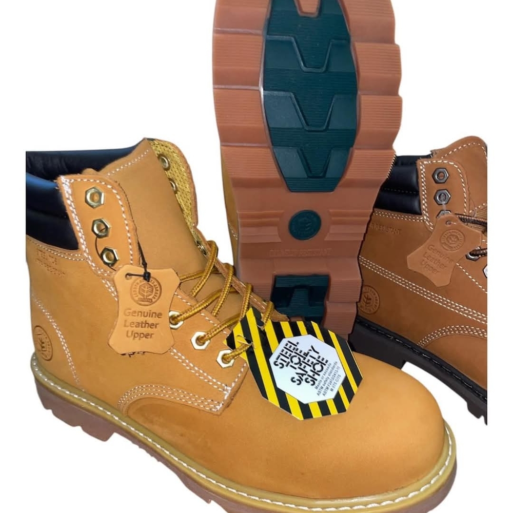 Steel Toe Tan Leather Winter Boots